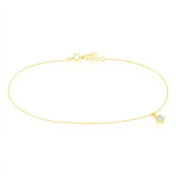 Chaîne De Cheville Valentiane Or Jaune Oxyde De Zirconium