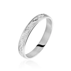 Alliance Laura Diamantee Ruban Plat Or Blanc