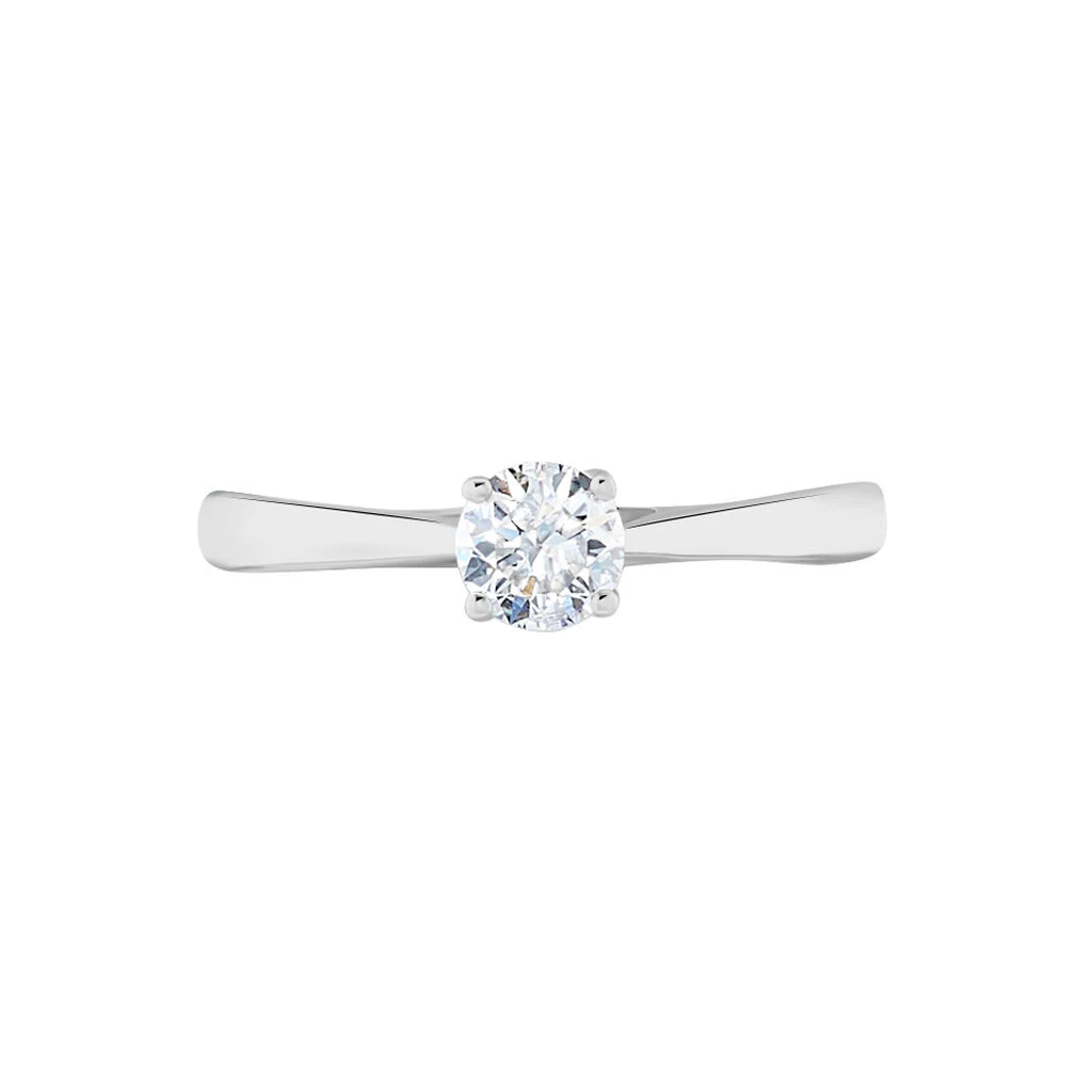 Bague Solitaire Fiona Or Blanc Diamant Synthetique – Image 2