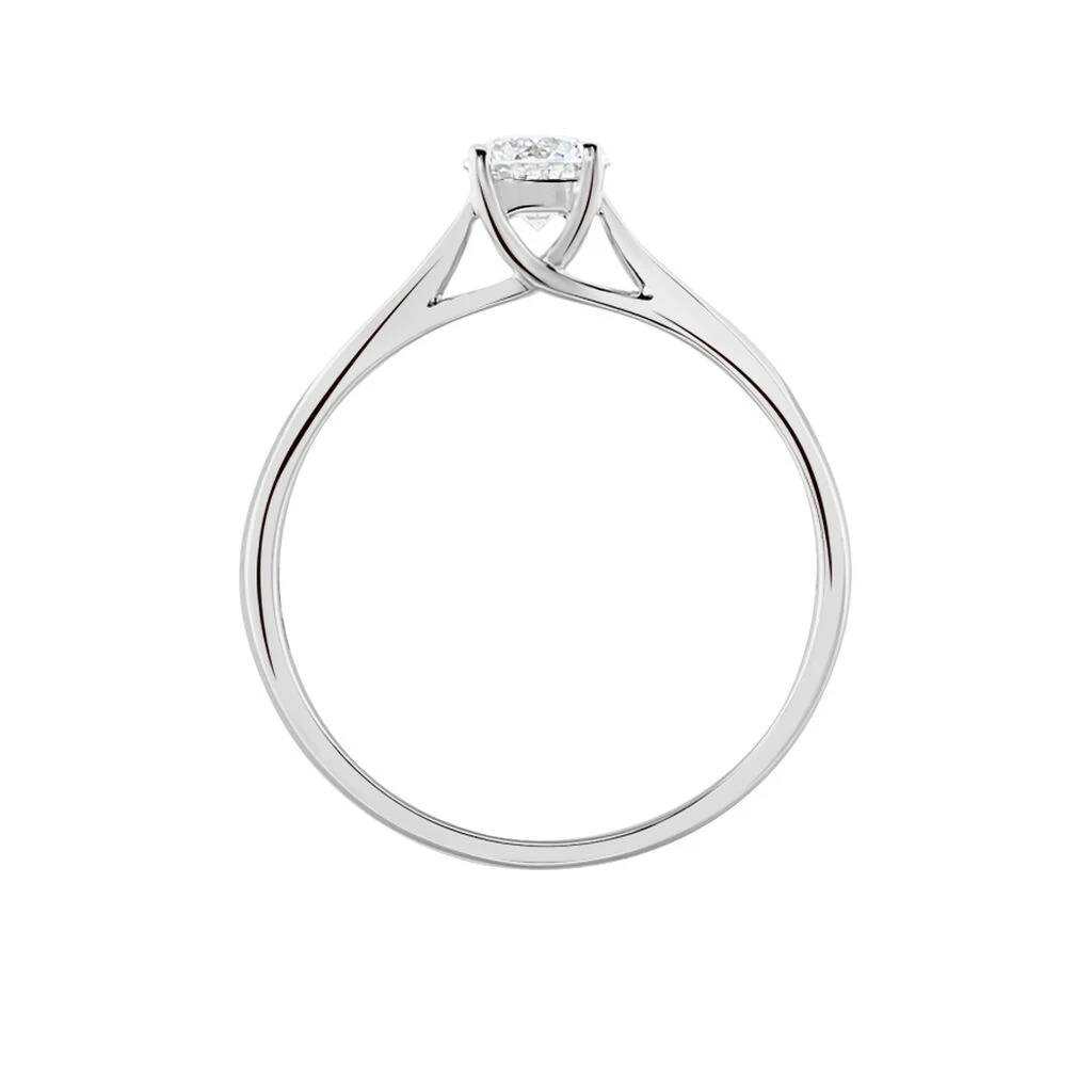 Bague Solitaire Fiona Or Blanc Diamant Synthetique – Image 3
