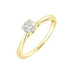 Bague Solitaire Fiona Or Jaune Diamant Synthetique