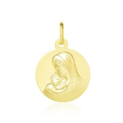 Medaille Or Jaune Vierge A L'enfant