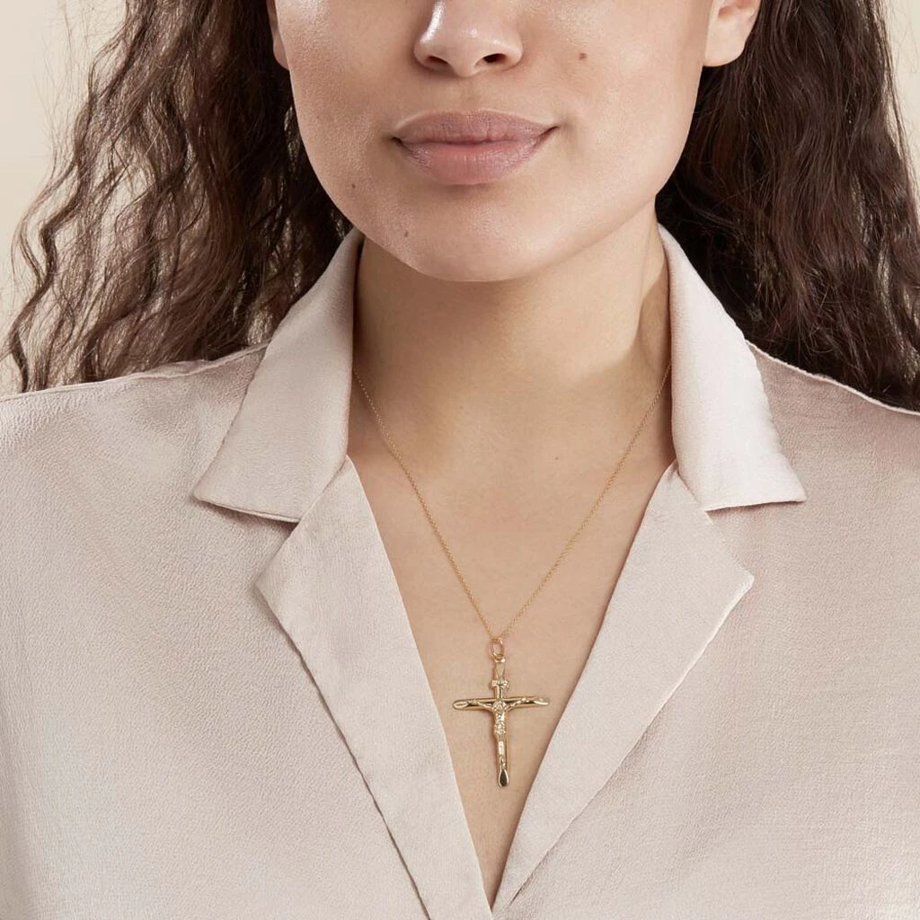 Pendentif Damian Croix Or Bicolore – Image 3