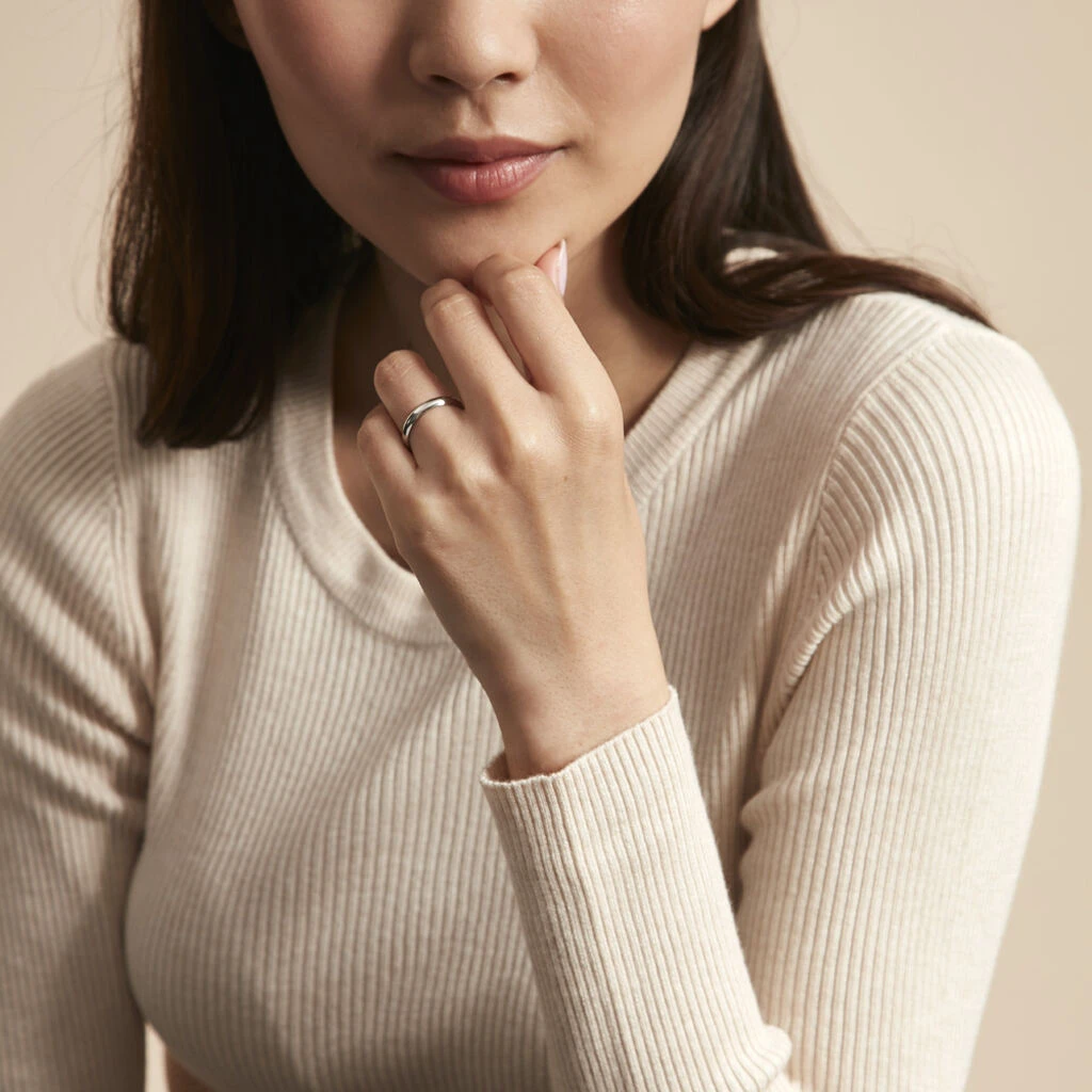 Alliance Aphrodite Demi Jonc Bombe Platine Blanc – Image 5