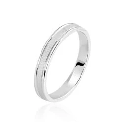 Alliance Aelyne Ruban Plat Argent Blanc