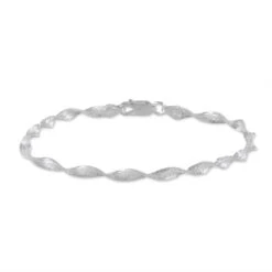 Bracelet Ciana Torsade Diamante Argent Blanc