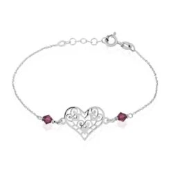 Bracelet Amore Argent Blanc Pierre De Synthese