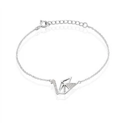 Bracelet Origami Argent Blanc Oxyde De Zirconium