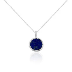 Collier Argent Blanc Zea Lapis Lazulis