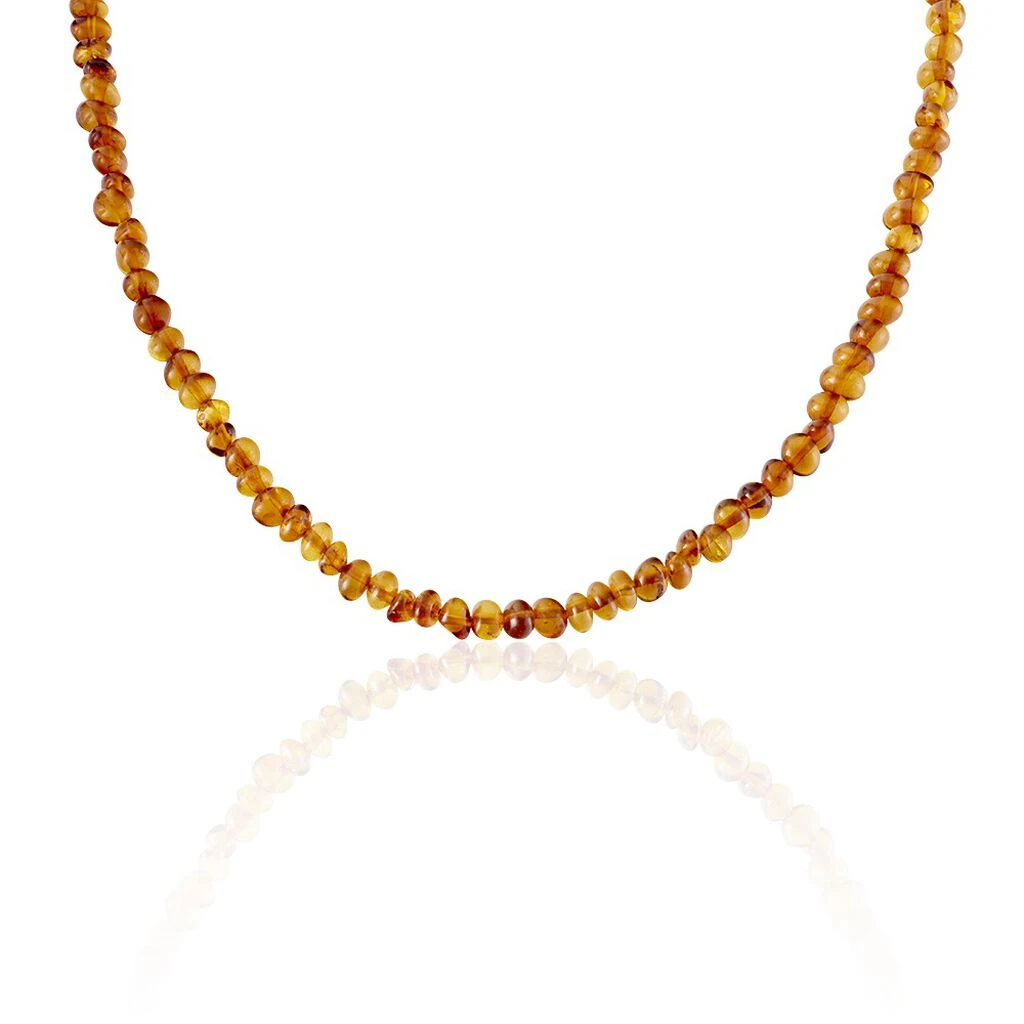 Collier Sautoir Argent Vaneng Ambre