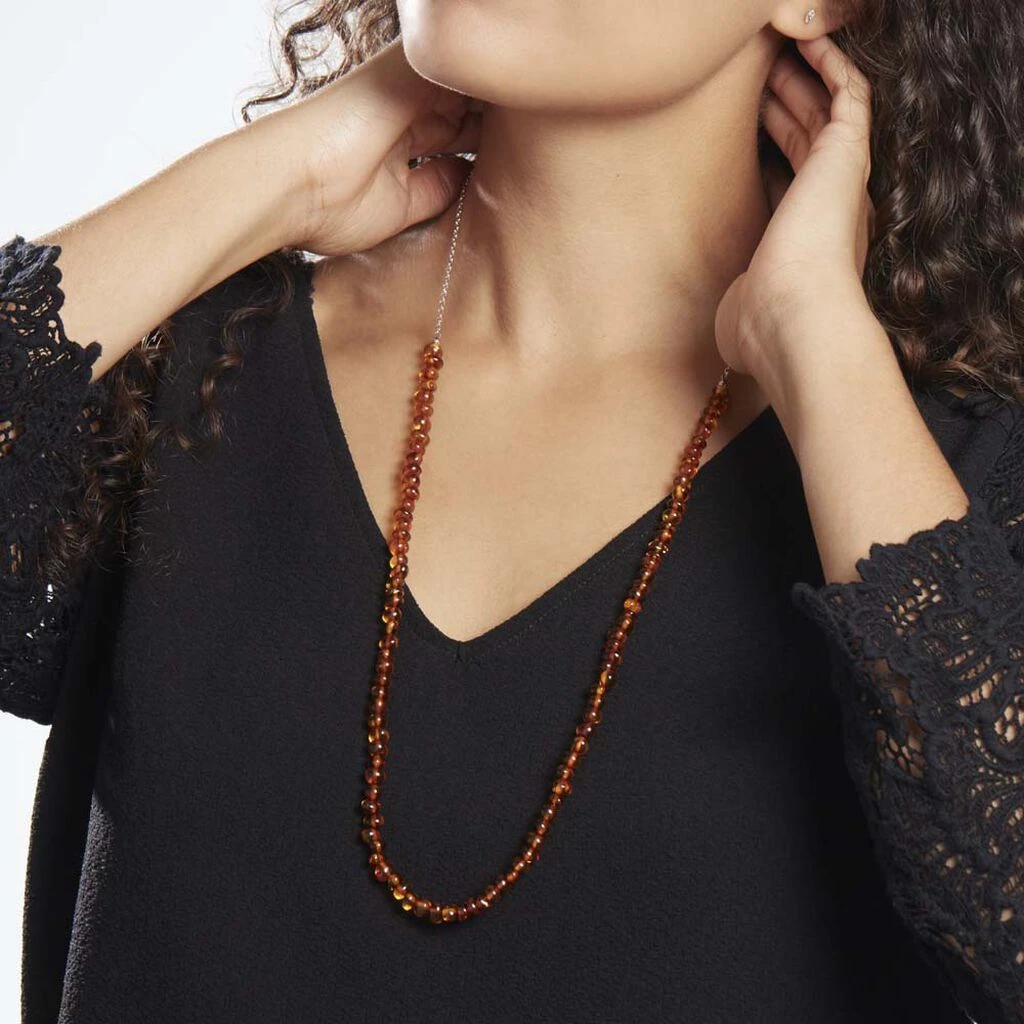 Collier Sautoir Argent Vaneng Ambre – Image 4