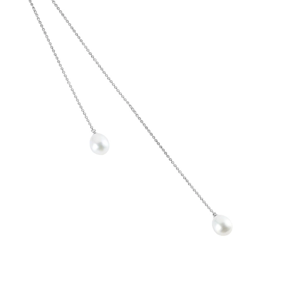 Collier De Dos Indigo Argent Perle De Culture – Image 2