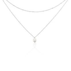 Collier Savino Argent Perle De Culture