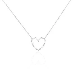 Collier Argent Gaucher Oxydes De Zirconium