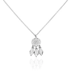 Collier Argent Blanc Ida