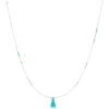 Collier Sautoir Ninon Argent Blanc Perle D'imitation Et Chrysoprase