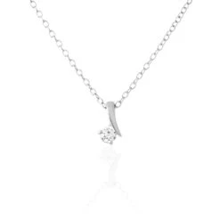 Collier April Argent Blanc Oxyde De Zirconium
