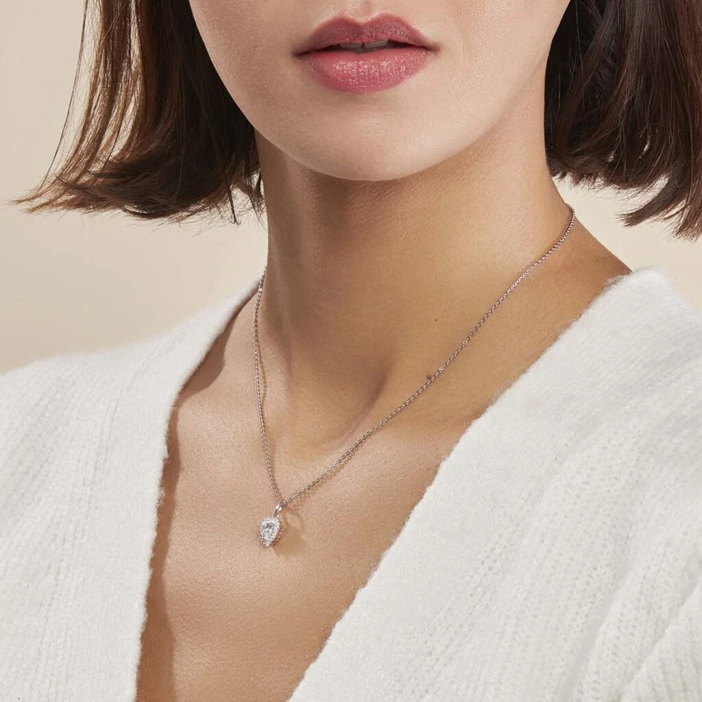 Collier Calvi Argent Blanc Oxyde De Zirconium – Image 3