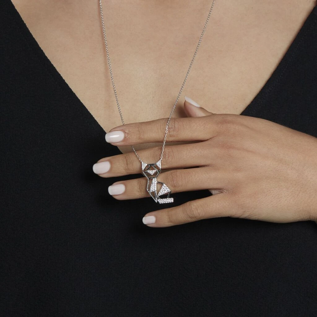 Collier Sautoir Junien Argent Blanc Oxyde De Zirconium – Image 4