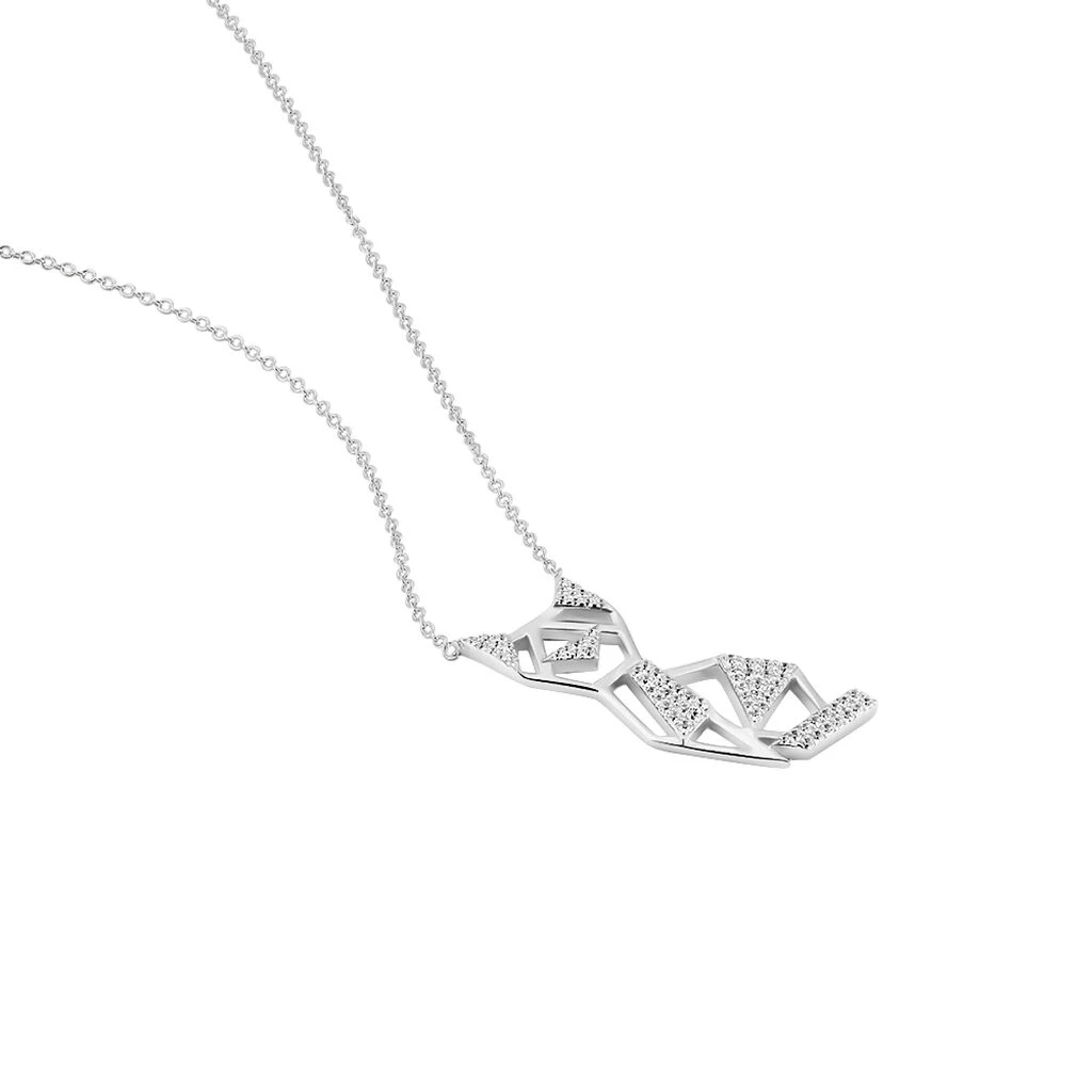 Collier Sautoir Junien Argent Blanc Oxyde De Zirconium – Image 2