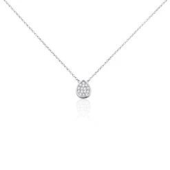 Collier Argent Tricoria Oxydes De Zirconium