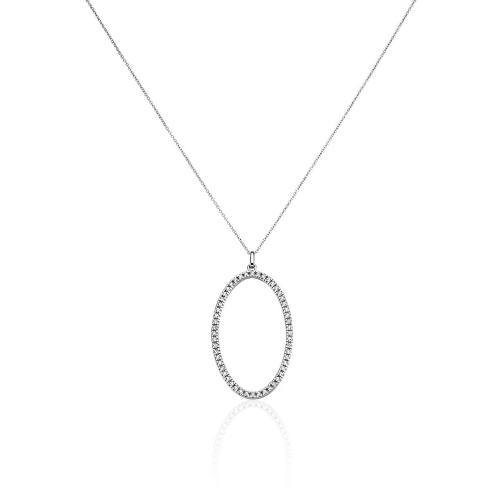Collier Sautoir Argent Georgy Oxydes De Zirconium