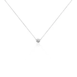 Collier Swanny Argent Blanc Oxyde De Zirconium