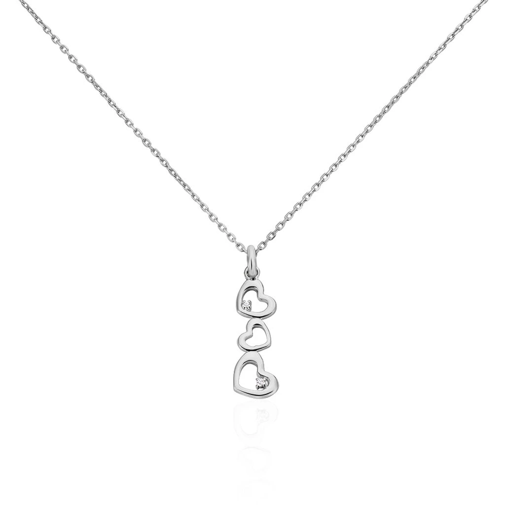 Collier Yolaine Argent Blanc Oxyde De Zirconium