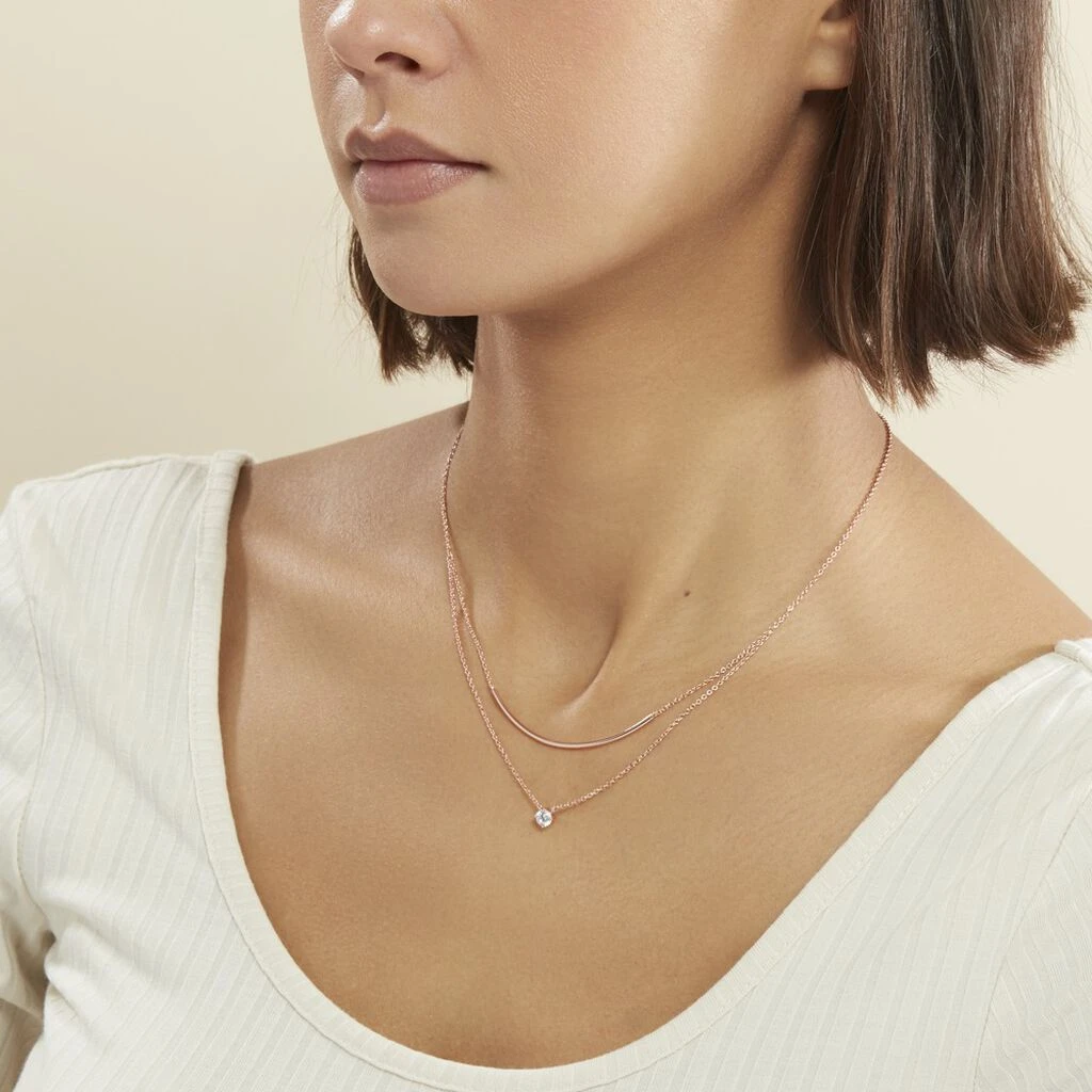 Collier Ruth Argent Rose Oxyde De Zirconium – Image 3
