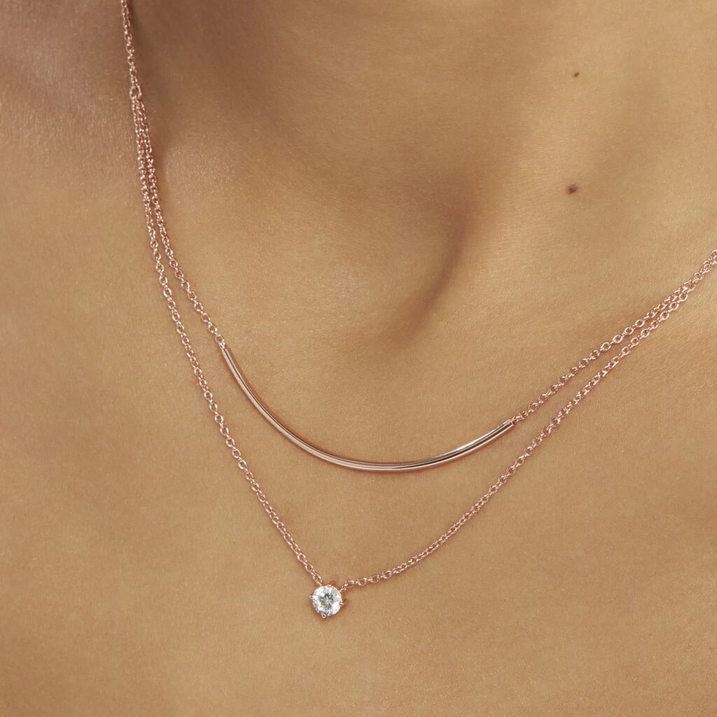 Collier Ruth Argent Rose Oxyde De Zirconium – Image 4