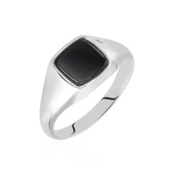 Chevalière Renelia Argent Blanc Blanc Onyx