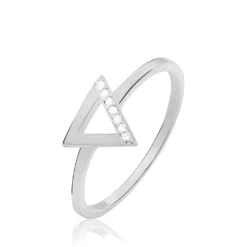 Bague Lorena Argent Blanc Oxyde De Zirconium