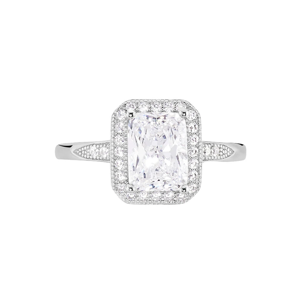 Bague Solitaire Pilar Argent Blanc Oxyde De Zirconium – Image 2