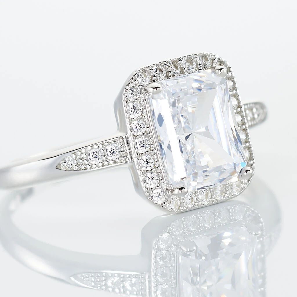 Bague Solitaire Pilar Argent Blanc Oxyde De Zirconium – Image 4