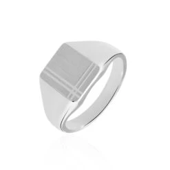 Chevalière Cillian Argent Blanc