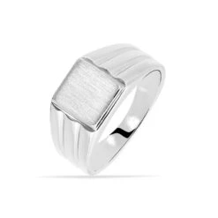 Chevalière Pierrik Argent Blanc