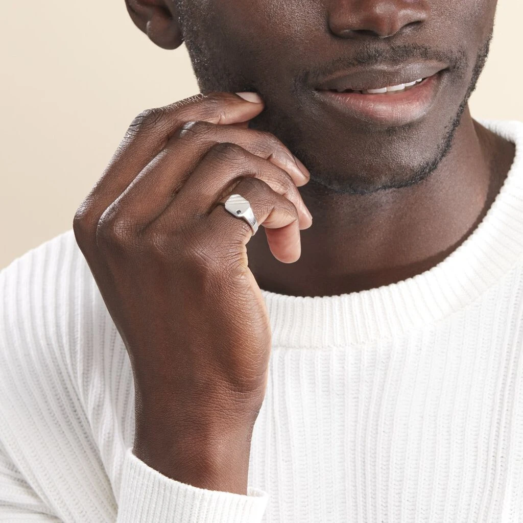 Chevalière Kaden Argent Blanc Oxyde De Zirconium Noir – Image 5