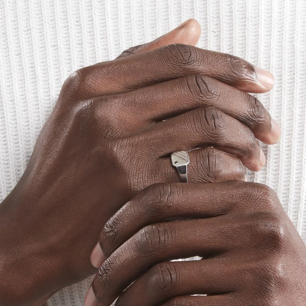 Chevalière Kaden Argent Blanc Oxyde De Zirconium Noir – Image 6