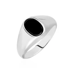 Chevalière Amaurie Argent Blanc Onyx