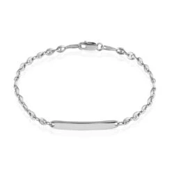 Bracelet Identité Caroline Maille Grain De Cafe Argent Blanc