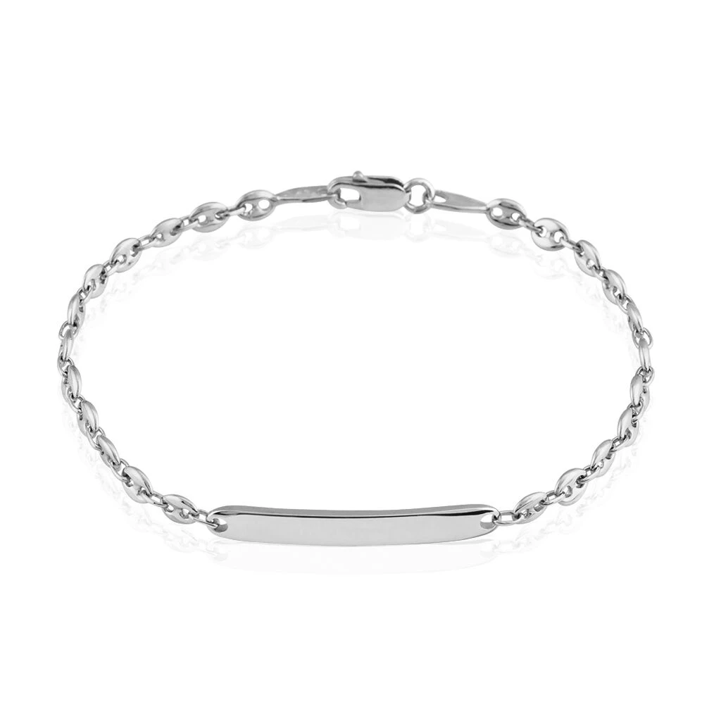 Bracelet Identité Caroline Maille Grain De Cafe Argent Blanc