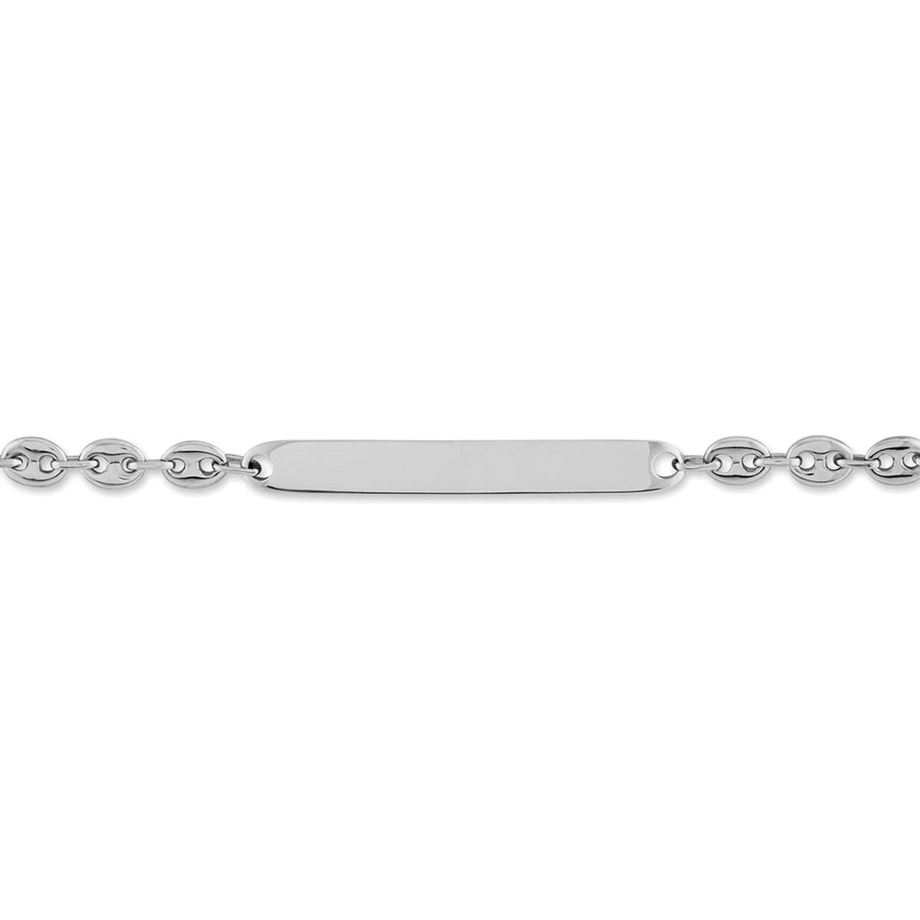 Bracelet Identité Caroline Maille Grain De Cafe Argent Blanc – Image 2