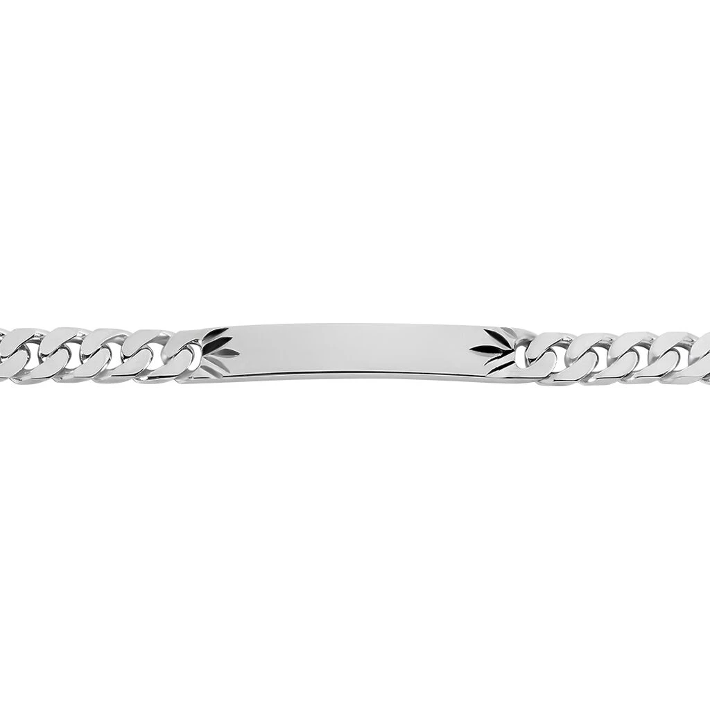 Bracelet Identité Clementine Maille Gourmette Argent Blanc – Image 2