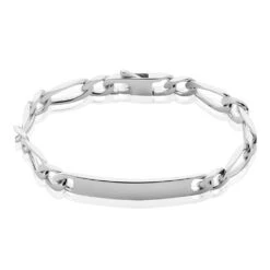 Bracelet Identité Anilo Maille Alternee 1/1 Argent Blanc