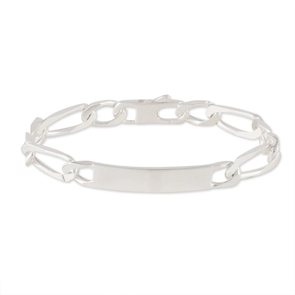 Bracelet Identité Vila Maille Alternee 1/2 Argent Blanc