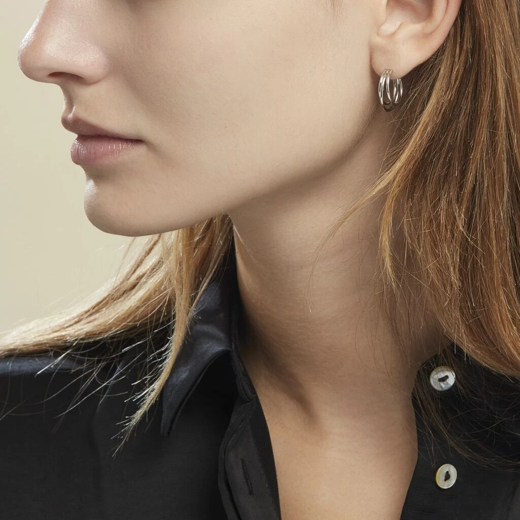 Créoles Argent Blanc Jukka – Image 4