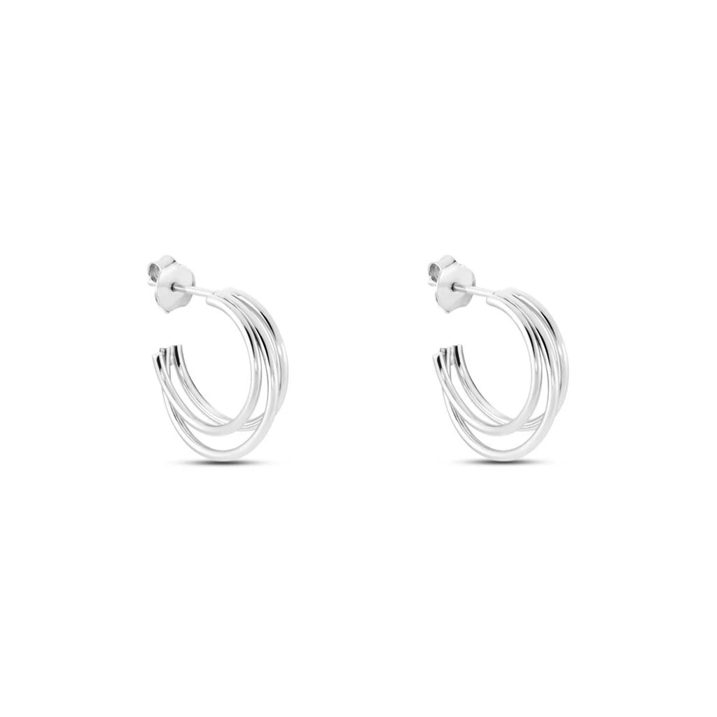 Créoles Argent Blanc Jukka – Image 2