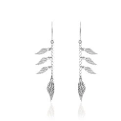 Boucles D'oreilles Pendantes Alli Argent Blanc