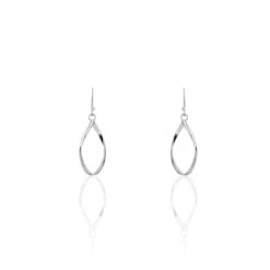 Boucles D'oreilles Pendantes Twisty Argent Blanc