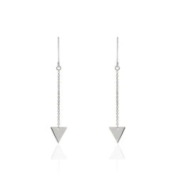 Boucles D'oreilles Pendantes Jane Argent Blanc